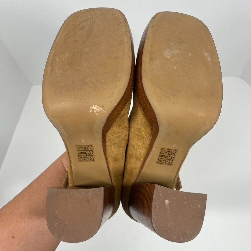 Jeffrey Campbell Brown Suede Platform 'Mary Ann' Mary Jane Block Heels Sz. 8 - Picture 5 of 9